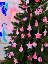 Peachy Gingham Hand Painted Ornaments / Choose your Shape