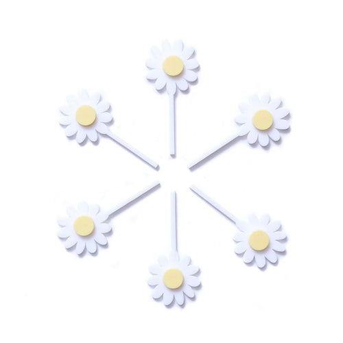Daisy Cupcake Toppers- set of 6