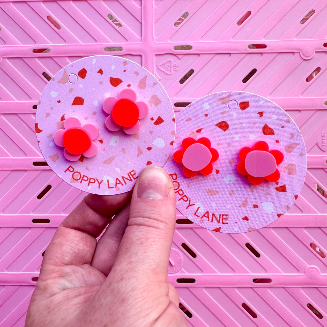 Maggie Studs / Red and Pink